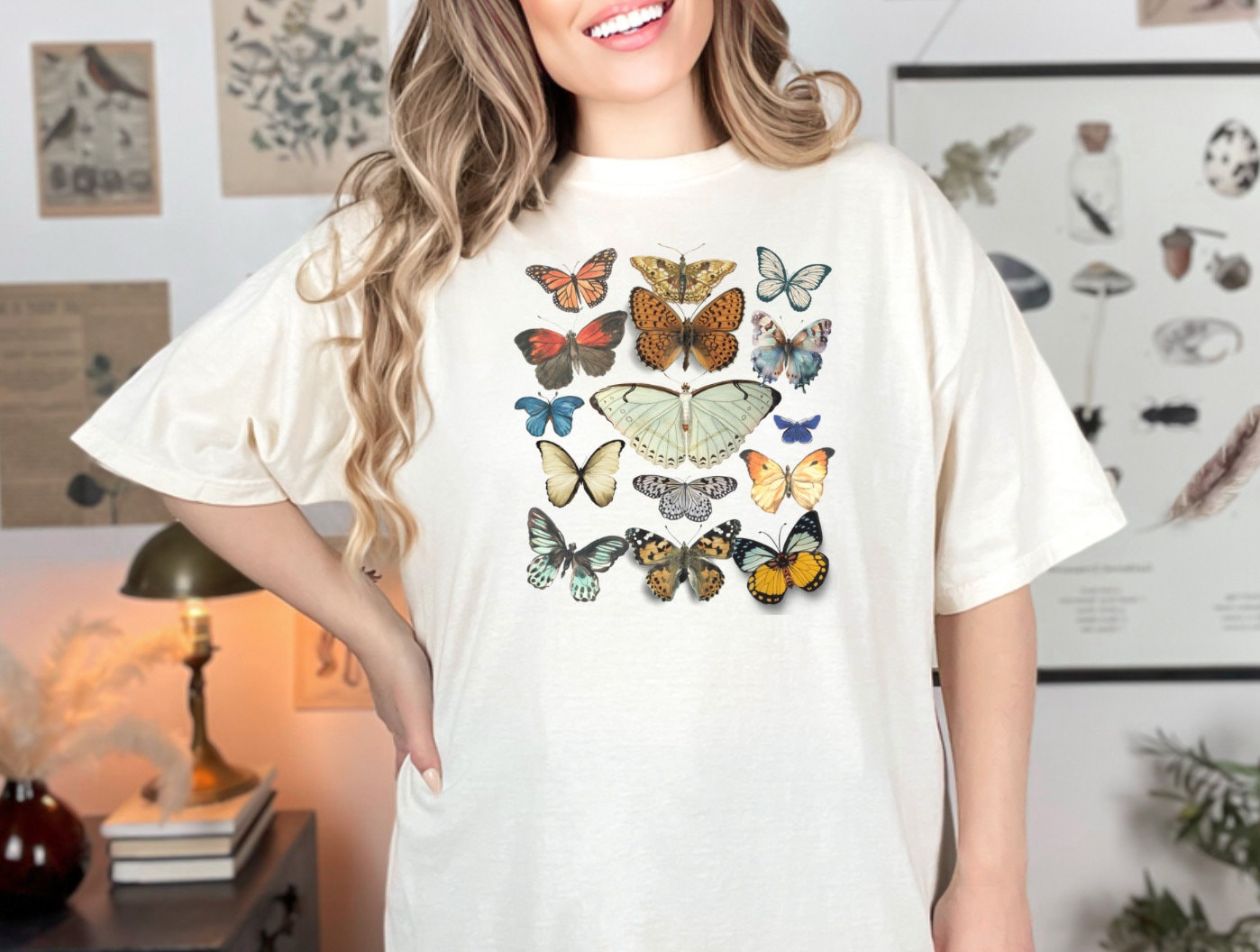 Butterfly Shirt Comfort Colors, Cottagecore clothes, Fairycore, Nature Lover, Goblincore, Interesting Insects, Butterflies in a collection