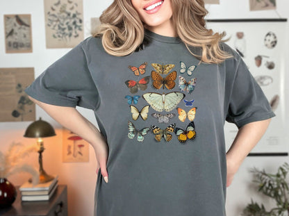 Butterfly Shirt Comfort Colors, Cottagecore clothes, Fairycore, Nature Lover, Goblincore, Interesting Insects, Butterflies in a collection