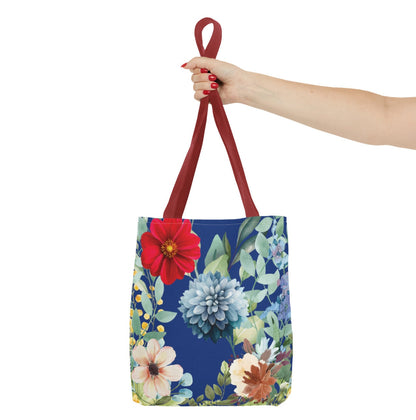 Floral Tote Bag for Women, Multicolor Shopping Bag with Flowers, Travel Tote Bag With Dahlias