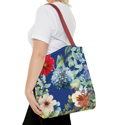 Floral Tote Bag for Women, Multicolor Shopping Bag with Flowers, Travel Tote Bag With Dahlias